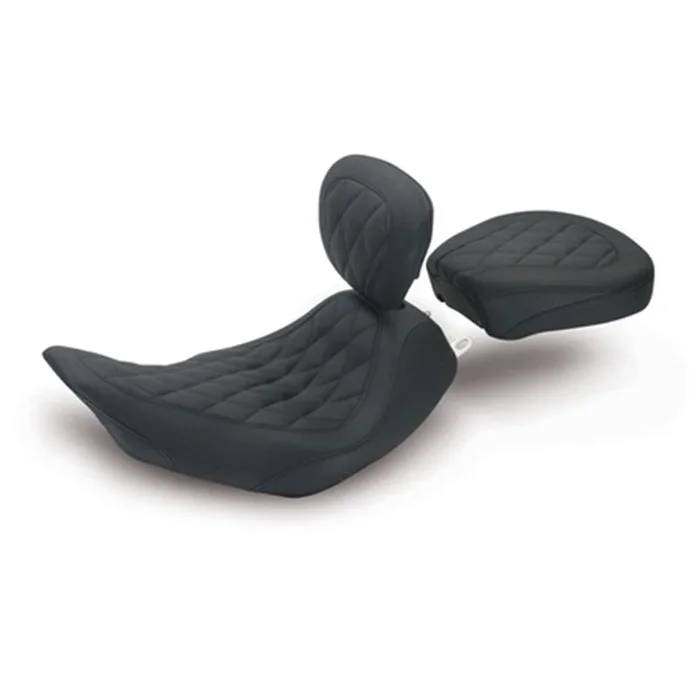 Mustang 97-07 Harley Rd King,06-07 Str Glide,00-05 Eagle Wide Tripper Solo Seat Dr Back Diam – Black