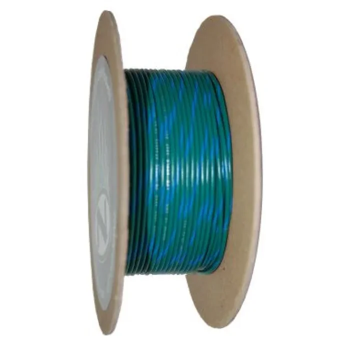 NAMZ OEM Color Primary Wire 100ft. Spool 18g – Green/Blue Stripe