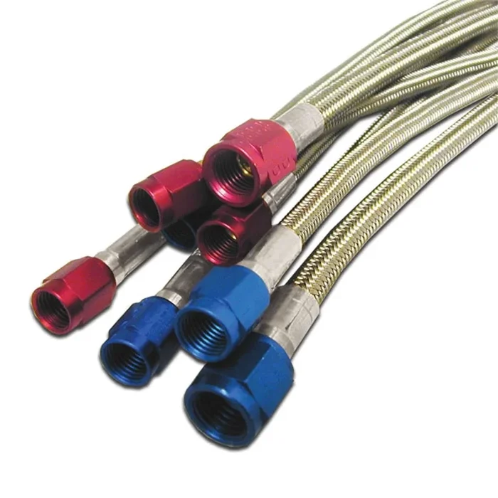 Nitrous Express 6AN 12in Stainless Steel Braided Hose – Red