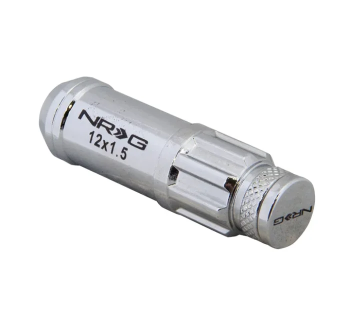 NRG 700 Series M12 X 1.5 Steel Lug Nut w/Dust Cap Cover Set 21 Pc w/Locks & Lock Socket – Silver