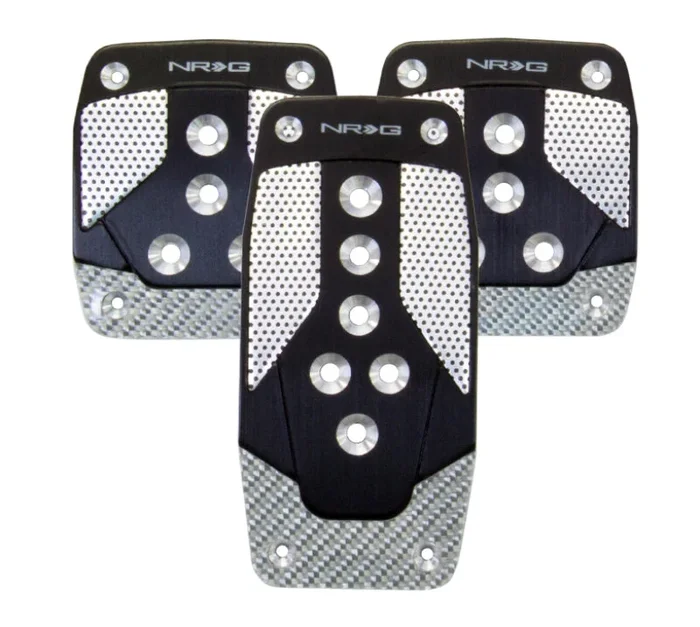 NRG Aluminum Sport Pedal M/T – Black w/Silver Carbon