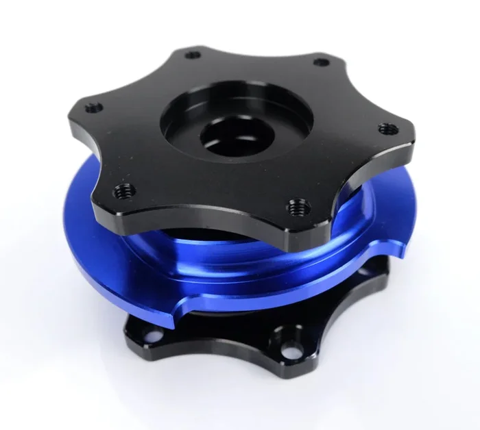 NRG Race Short Hub Datsun – Black Body Blue Ring