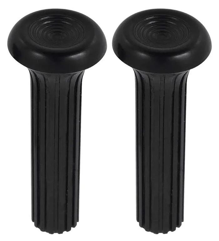 OER 1968-70 GM Door Lock Knobs Plastic Ribbed Design Black Pair