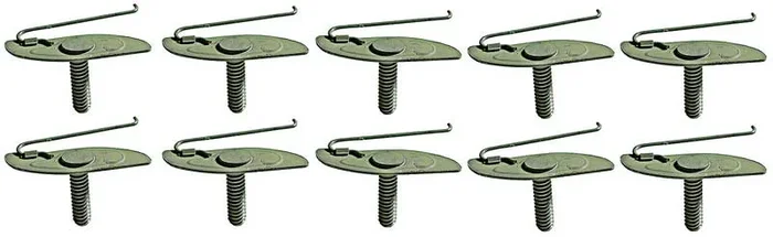 OER Wire Tail Molding Clip, #10-24, 1-11/32″ Long, Green Dip Coated, 10 Piece Set