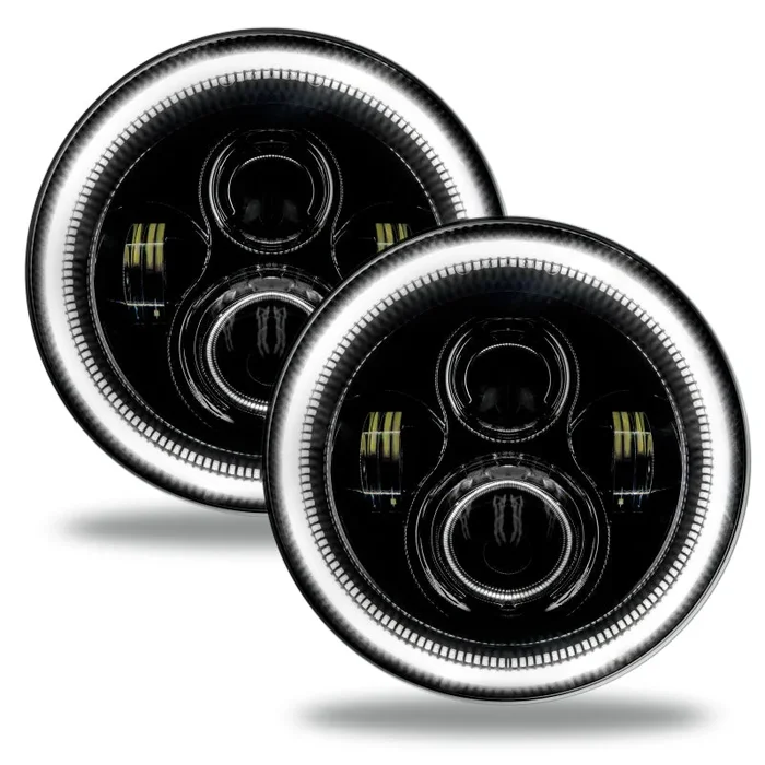 Oracle 7in High Powered LED Headlights – Black Bezel – White