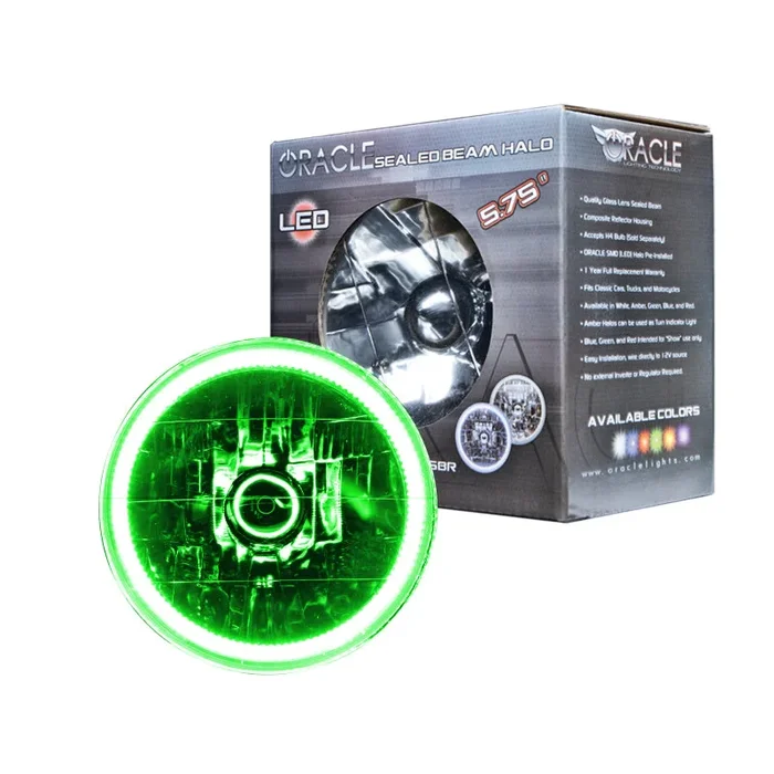 Oracle Pre-Installed Lights 5.75 IN. Sealed Beam – Green Halo SEE WARRANTY