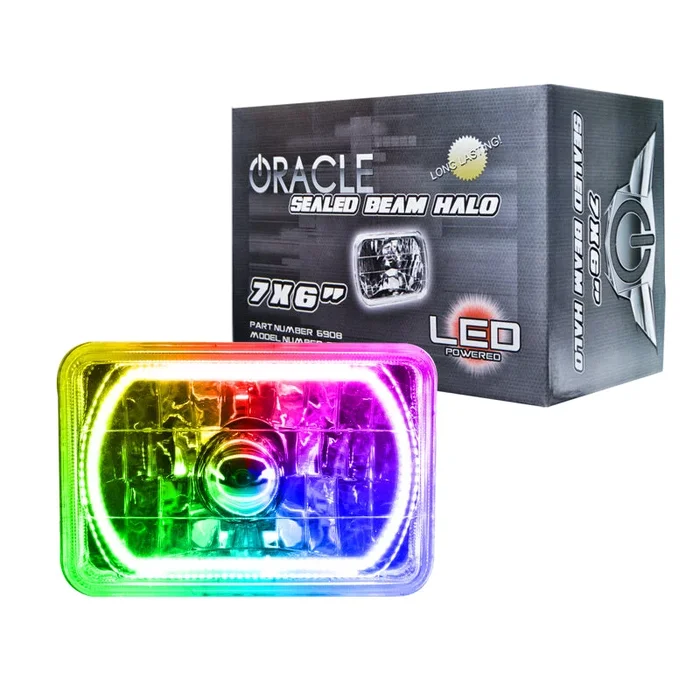 Oracle Pre-Installed Lights 7×6 IN. Sealed Beam – ColorSHIFT Halo SEE WARRANTY