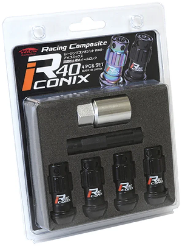 Project Kics 12X1.50 R40 Iconix Black Lug Nut Lock Set – 4