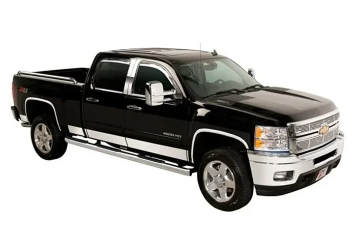 Putco 09-14 Ford F-150 Super Crew 5.5 Short Box (w/ Flares) – 7in Wide – 12pcs SS Rocker Panels