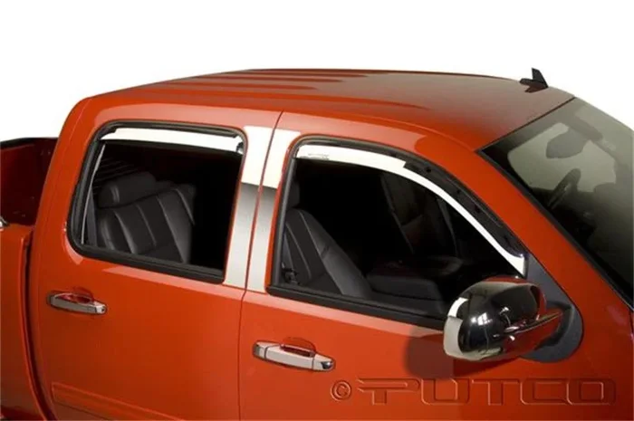 Putco 14-14 Chevrolet Silverado HD – Crew Cab (Set of 4) Element Chrome Window Visors