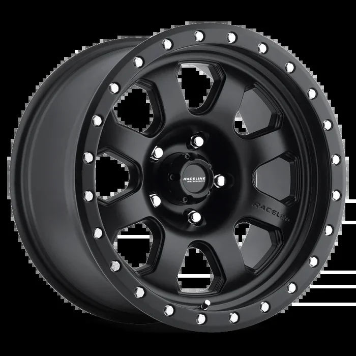 Raceline 929B Avenger 17x9in / 6×139.7 BP / 0mm Offset / 107.95mm Bore – Satin Black Wheel