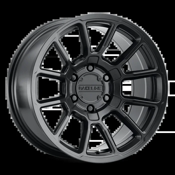 Raceline 950B Gauge 20x9in / 5×139.7 BP / 18mm Offset / 106.5mm Bore – Satin Black Wheel