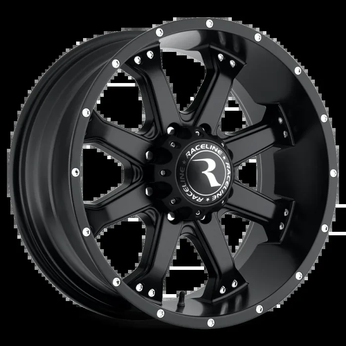 Raceline 991B Assault 17x9in / 5×139.7 BP / 0mm Offset / 106.5mm Bore – Satin Black Wheel