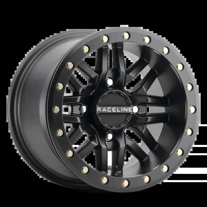 Raceline A91B Ryno 14x7in / 4×156 BP / 10mm Offset / 132.5mm Bore – Satin Black Beadlock Wheel