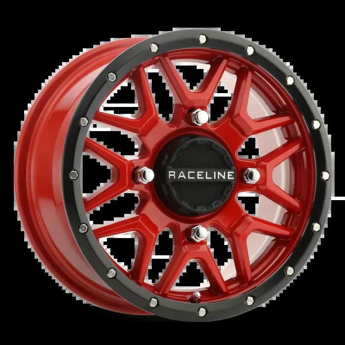 Raceline A94R Krank 14x7in / 4×137 BP / 10mm Offset / 110.18mm Bore – Red & Black Lip Wheel
