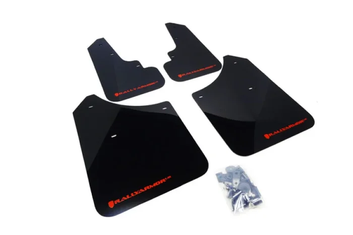 Rally Armor 03-08 Subaru Forester Black UR Mud Flap w/ Red Logo3.0 lb