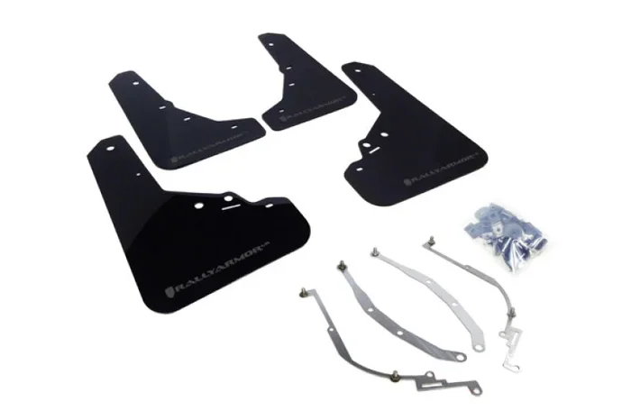 Rally Armor 12-18 Fiat 500 Black UR Mud Flap w/Grey Logo2.9 lb