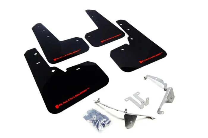 Rally Armor 13-17 Subaru Crosstrek XV Black UR Mud Flap w/Red Logo3.6 lb