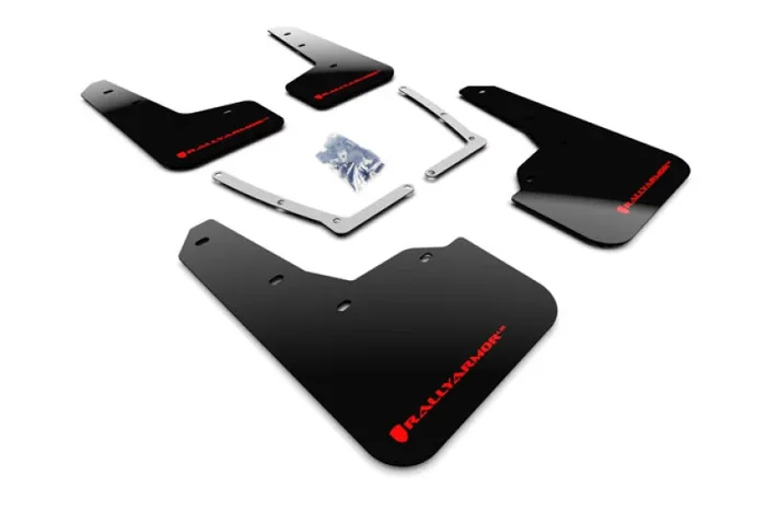 Rally Armor 16-21 Honda Civic Si Black UR Mud Flap w/Red Logo2.6 lb