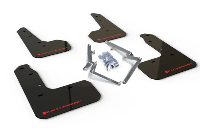 Rally Armor 17-19 Honda Civic Sport/Sport Touring Black UR Mud Flap w/Red Logo3.1 lb