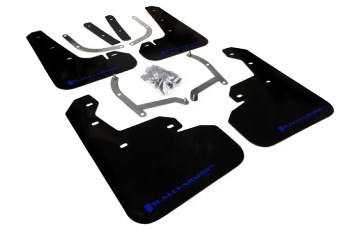 Rally Armor 17-23 Subaru Impreza 4D/5D Black UR Mud Flap w/Blue Logo2.8 lb