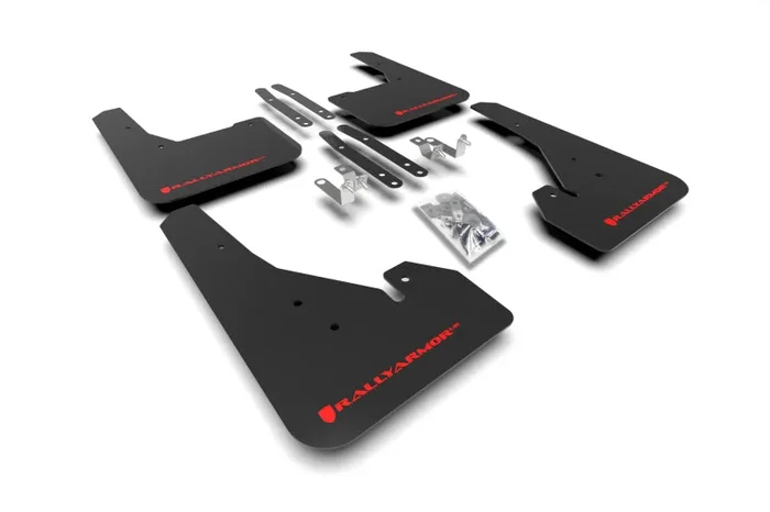 Rally Armor 18-25 Toyota Corolla Hatchback Black UR Mud Flap Red Logo3.0 lb