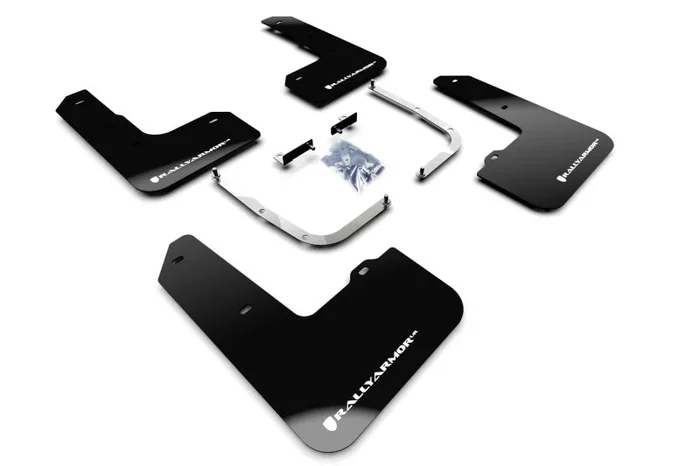 Rally Armor 19-22 Hyundai Veloster N Black UR Mud Flap w/ White Logo2.9 lb