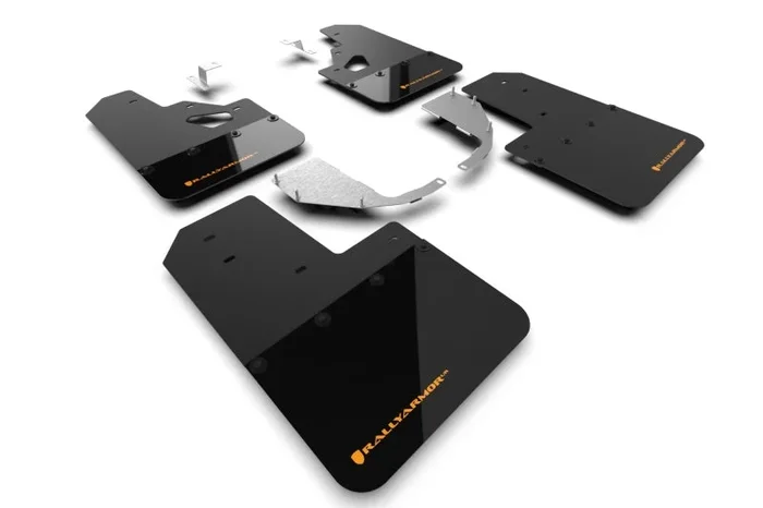 Rally Armor Blk Mud Flap w/Orange for 21+ Bronco Steel Bmpr & RR MF85-RR-ST-COR