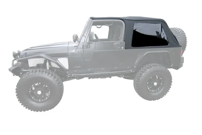 Rampage 2004-2006 Jeep Wrangler(TJ) LJ Unlimited Frameless Soft Top Kit – Black Diamond20.6 lb