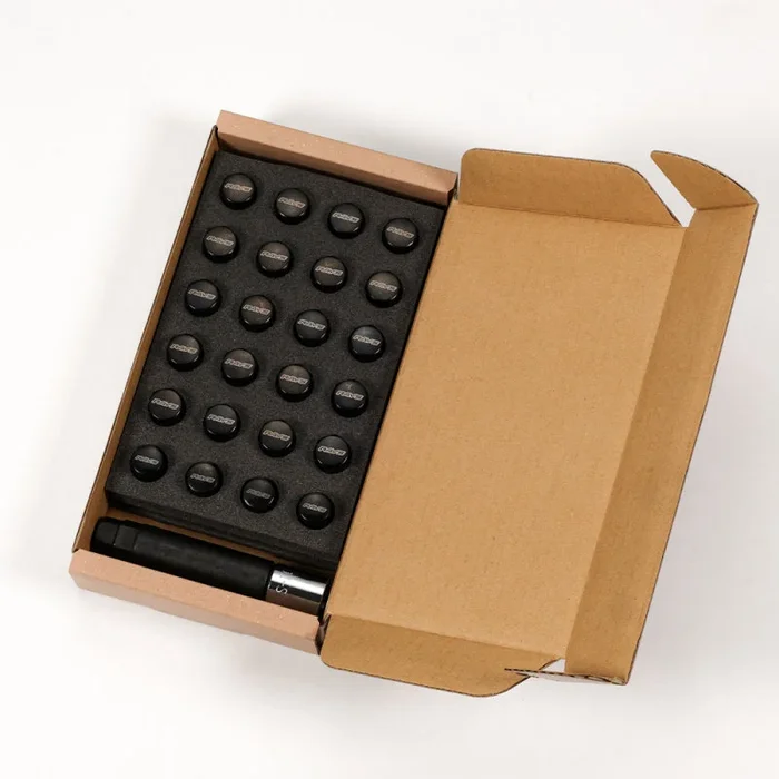 Rays M12x1.25 5 holes 16pcs nut, 4pcs Lock nut, 1 adapter & 1 lock nut key – Black