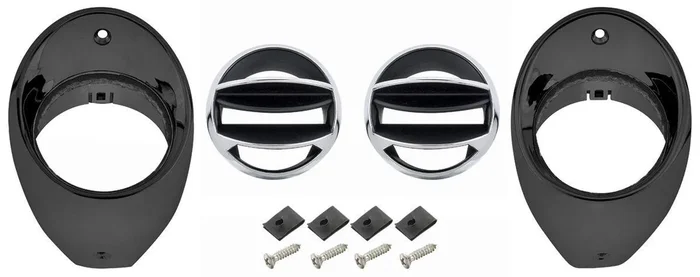 Restoparts Ball & Bezel Set, Air Vent, 1966-67 Chevelle/El Camino – Chrome – Set