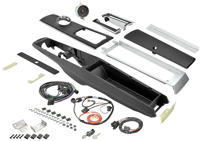 Restoparts Console Kit, 1967 Chevelle/El Camino, Auto, With Wiring & Clock – Kit