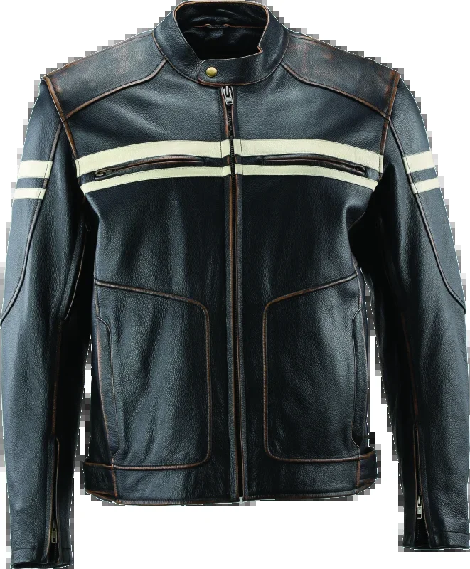 River Road Hoodlum Vintage Leather Jacket Black – Small
