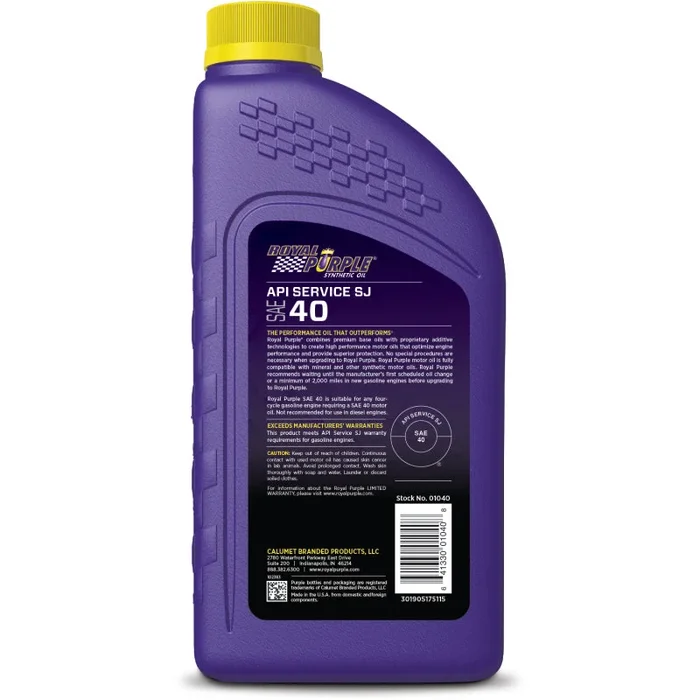 Royal Purple Premium Synthetic High Performance Straight-Grade SAE 40 Motor Oil – 1 Quart12.6 lb