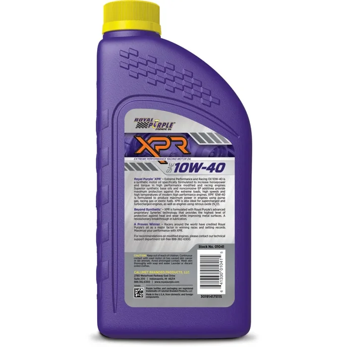 Royal Purple XPR Synthetic Extreme Performance 10W-40 Racing Oil – 1 Quart