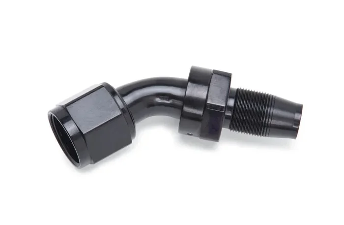 Russell Performance -8 AN 45 Degree Hose End Without Socket – Polished and Black