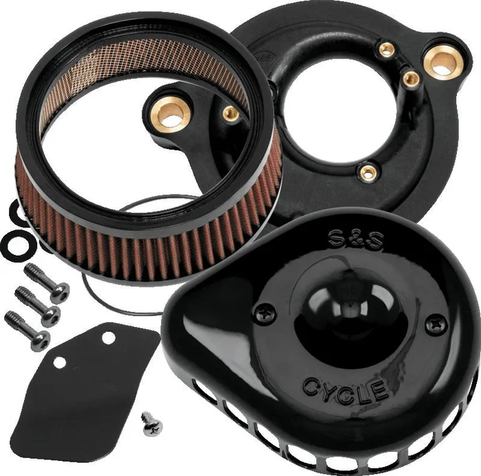 S&S Cycle 2017+ M8 Models Stealth Air Cleaner Kit w/ Gloss Black Mini Teardrop Cover2.3 lb