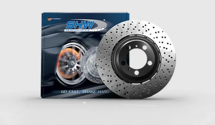 SHW 15-18 BMW M3 3.0L Left Rear Cross-Drilled Lightweight Brake Rotor (34212284811)21.7 lb