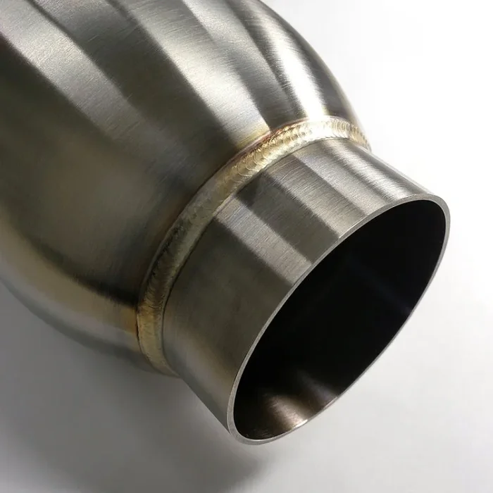 Stainless Bros 3.5in Round Body x 12.0in Length 2.50in Inlet/Outlet Bullet Resonator3.0 lb