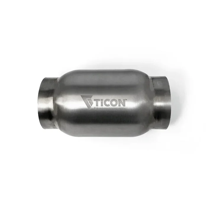Ticon Industries 3.5in Inlet/Outlet 5in Body x 12in OAL Titanium Bullet Resonator