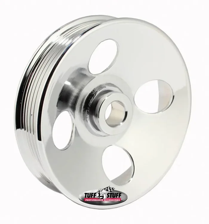 Tuff-Stuff Type II Power Steering Pulley 6 Groove Chrome