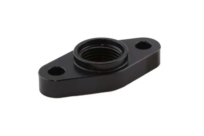 Turbosmart Billet Turbo Drain Adapter w/ Silicon O-Ring 52mm Mounting Holes – T3/T4 Style Fit0.1 lb