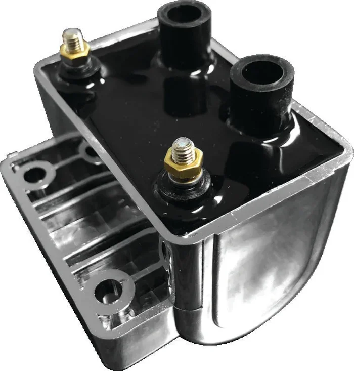 Twin Power 65-79 Big Twin and XL Ignition Coil Chrome Replaces H-D 31609-65A 5 Ohm1.3 lb