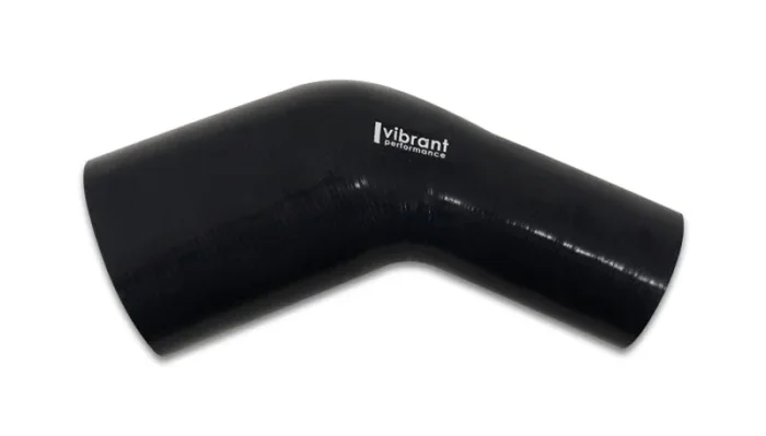 Vibrant 3.50in ID x 4in ID Gloss Black Silicone 45 Degree Transition Elbow1.3 lb