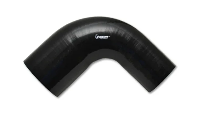 Vibrant 4 Ply Reinforced Silicone 90 degree Transition Elbow – 2.75in I.D. x 3in I.D. (BLACK)