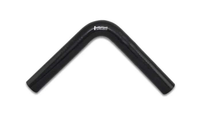 Vibrant 4 Ply Reinforced Silicone Elbow Connector – 1in ID x 8in Leg 90 Deg Elbow (BLACK)