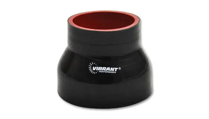 Vibrant 4 Ply Reinforced Silicone Transition Connector – 2in I.D. x 2.25in I.D. x 3in long (BLACK)