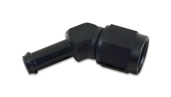 Vibrant -8AN to 1/2in Hose Barb 45 Degree Adapter – Anodized Black