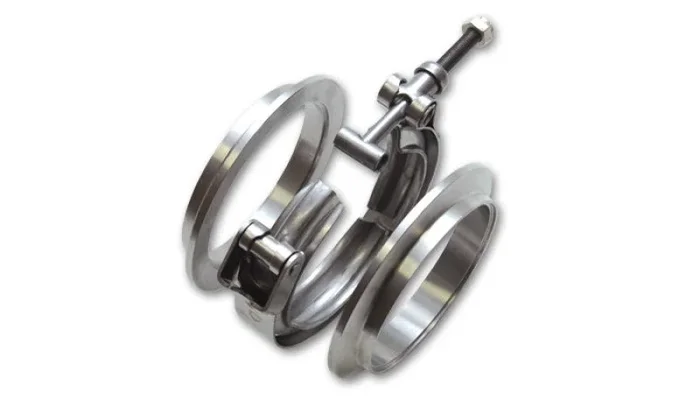 Vibrant AL V-B Flange Assembly 2.5in OD Tubing incl 2 AL V-b flanges 1 SS V-B Clamp 1 Viton O-Ring0.7 lb