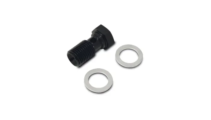 Vibrant Aluminum Banjo Bolt w/ 2 Washers (M12x1.25 20mm LG) – Anodized Black